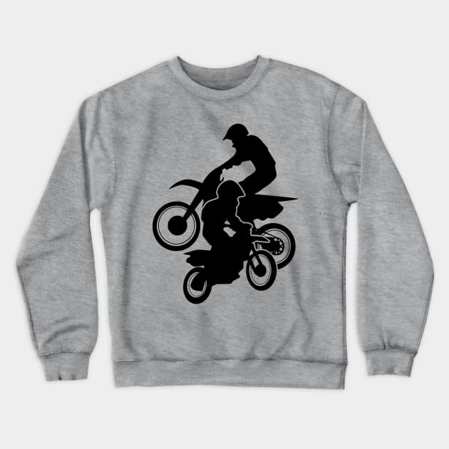 Motocross Dirt Bikes Off-road Motorcycle Racing Crewneck Sweatshirt by hobrath